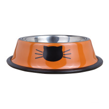 Stainless Steel Color Spray Paint Non-Slip Pet Bowl